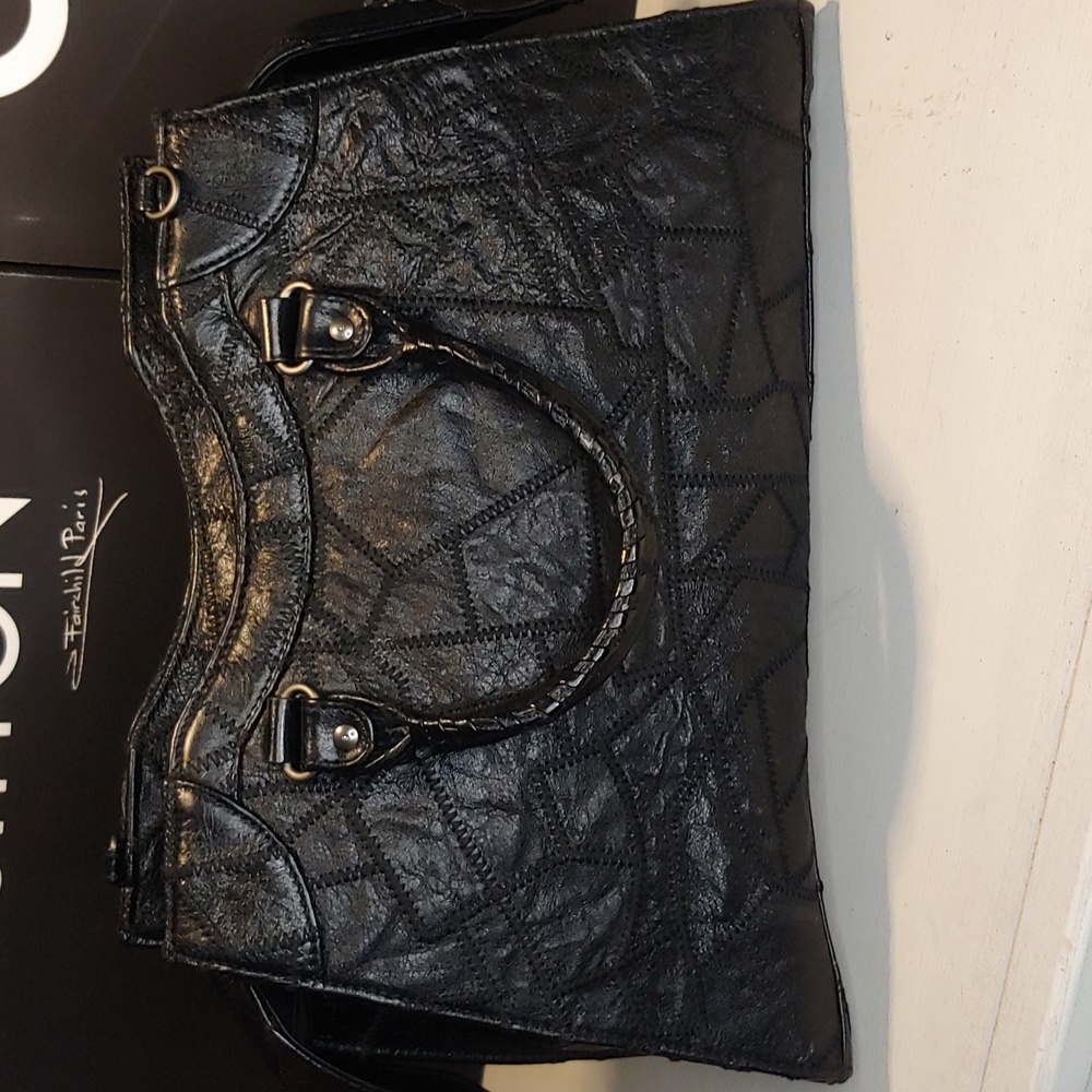 BALENCIAGA Neo Patchwork Classic City Shoulder Bag Black leather Balenciaga 🔥 - Picture 12 of 17